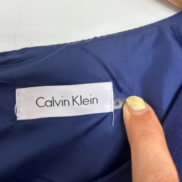 Calvin Klein Navy Ruffled Mini Dress Size 6 - Picture 3 of 4